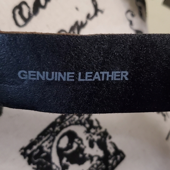 Levi's Genuine Leather Men's Black Belt Double Buckle Size 44 - Picture 5 of 5